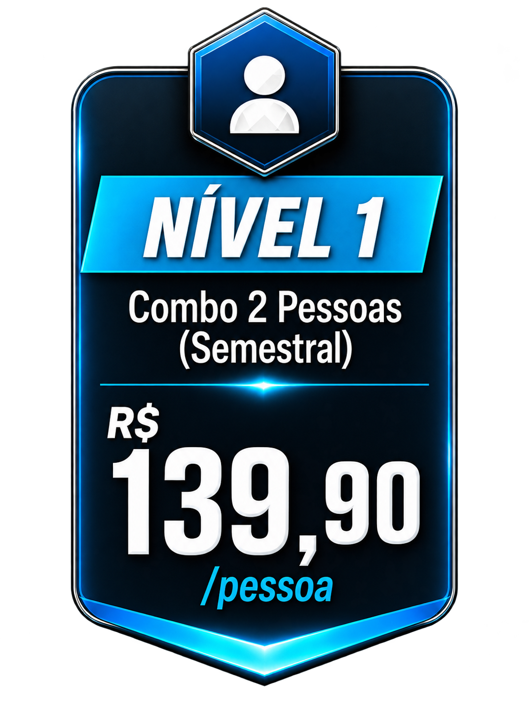 Nível 1: Combo 2 Pessoas Semestral por R$139,90 por pessoa
